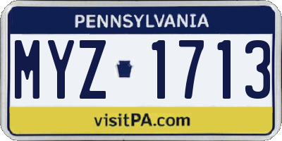 PA license plate MYZ1713