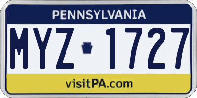 PA license plate MYZ1727