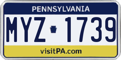 PA license plate MYZ1739