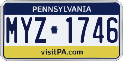 PA license plate MYZ1746