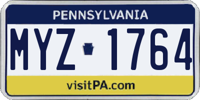 PA license plate MYZ1764