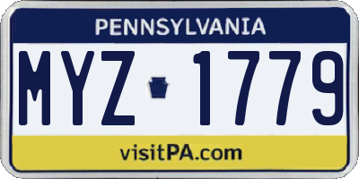 PA license plate MYZ1779