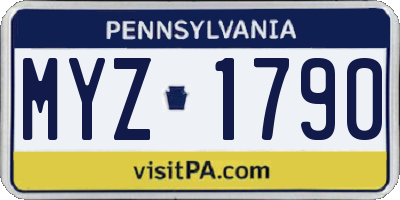PA license plate MYZ1790