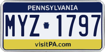PA license plate MYZ1797