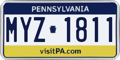 PA license plate MYZ1811