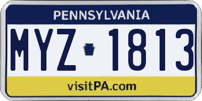PA license plate MYZ1813