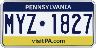 PA license plate MYZ1827