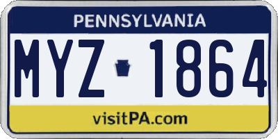 PA license plate MYZ1864