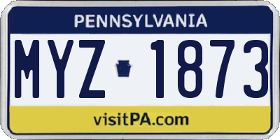 PA license plate MYZ1873