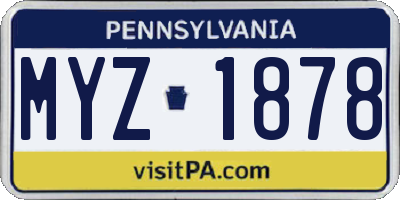 PA license plate MYZ1878
