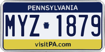 PA license plate MYZ1879