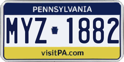PA license plate MYZ1882