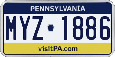 PA license plate MYZ1886