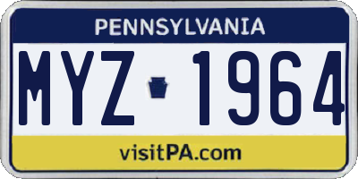 PA license plate MYZ1964