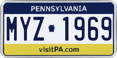 PA license plate MYZ1969