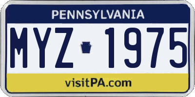 PA license plate MYZ1975