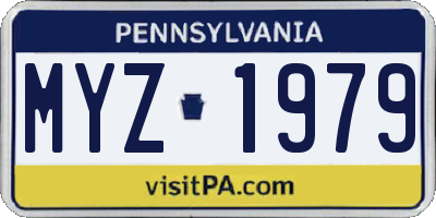 PA license plate MYZ1979