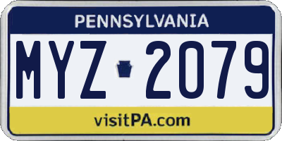 PA license plate MYZ2079