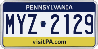 PA license plate MYZ2129