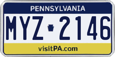 PA license plate MYZ2146
