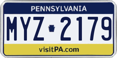 PA license plate MYZ2179