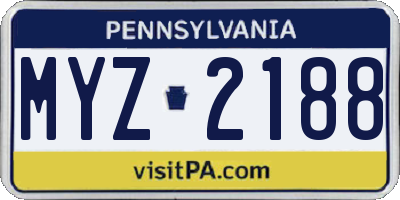 PA license plate MYZ2188