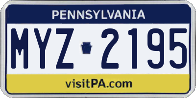 PA license plate MYZ2195