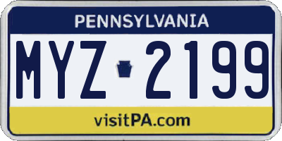 PA license plate MYZ2199