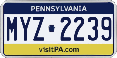 PA license plate MYZ2239