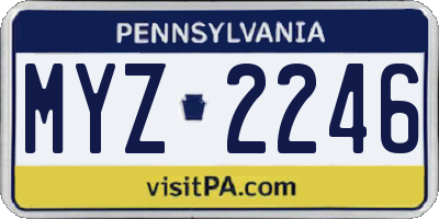 PA license plate MYZ2246