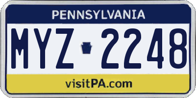 PA license plate MYZ2248