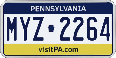 PA license plate MYZ2264