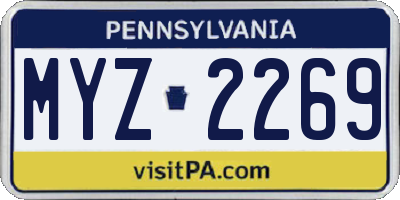 PA license plate MYZ2269