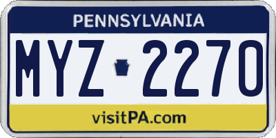 PA license plate MYZ2270