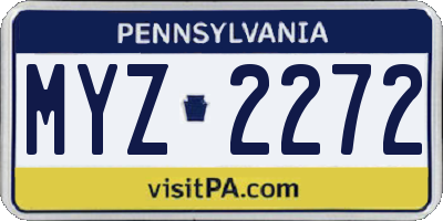 PA license plate MYZ2272