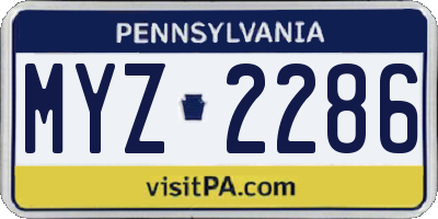 PA license plate MYZ2286