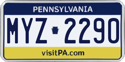 PA license plate MYZ2290