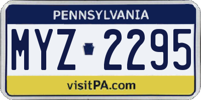 PA license plate MYZ2295