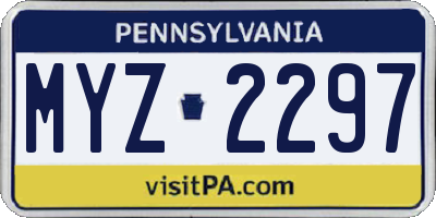PA license plate MYZ2297