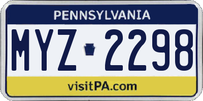 PA license plate MYZ2298