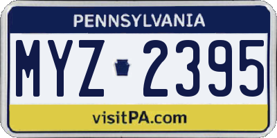 PA license plate MYZ2395