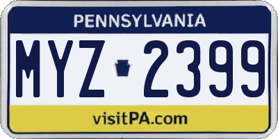 PA license plate MYZ2399