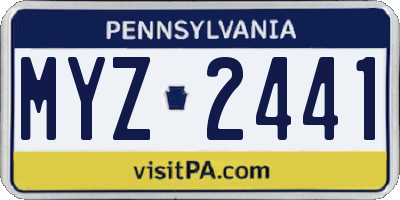 PA license plate MYZ2441