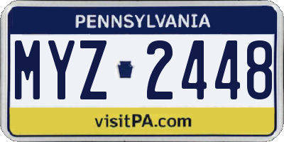 PA license plate MYZ2448
