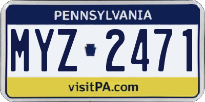PA license plate MYZ2471