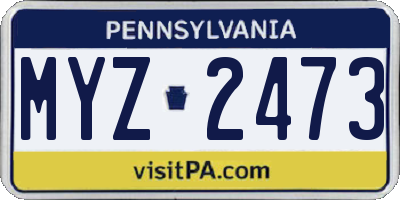 PA license plate MYZ2473