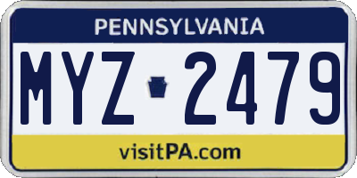 PA license plate MYZ2479