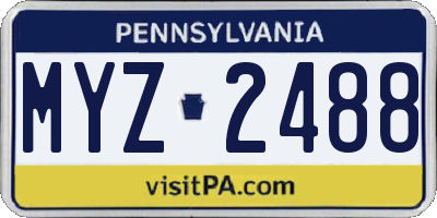 PA license plate MYZ2488