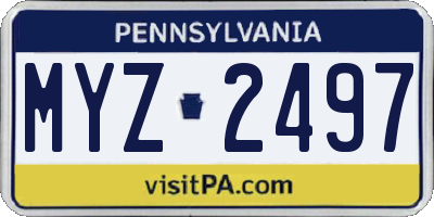 PA license plate MYZ2497