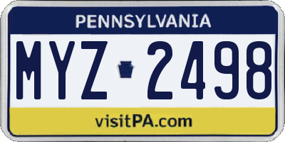 PA license plate MYZ2498